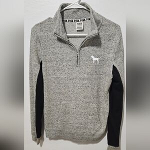 Victoria Secret Pink Women's Sporty Active 1/4 Zip Yoga Grey Pullover - XS B10